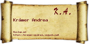 Krámer Andrea névjegykártya