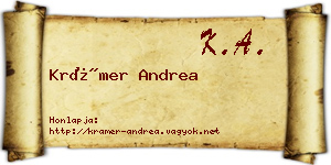Krámer Andrea névjegykártya
